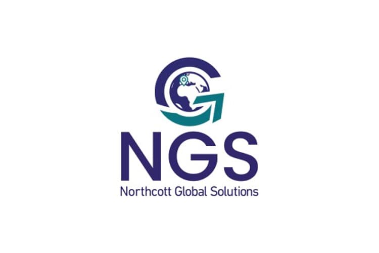 company logo - NGS Northcott Global Solutions, with stylised globe and letter G mark in navy blue and teal